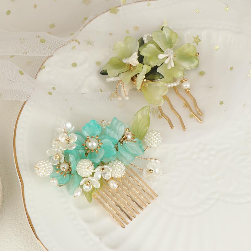 Hair Care Japanese - 1Pcs Cool Jade Orchid Flower Hairpin