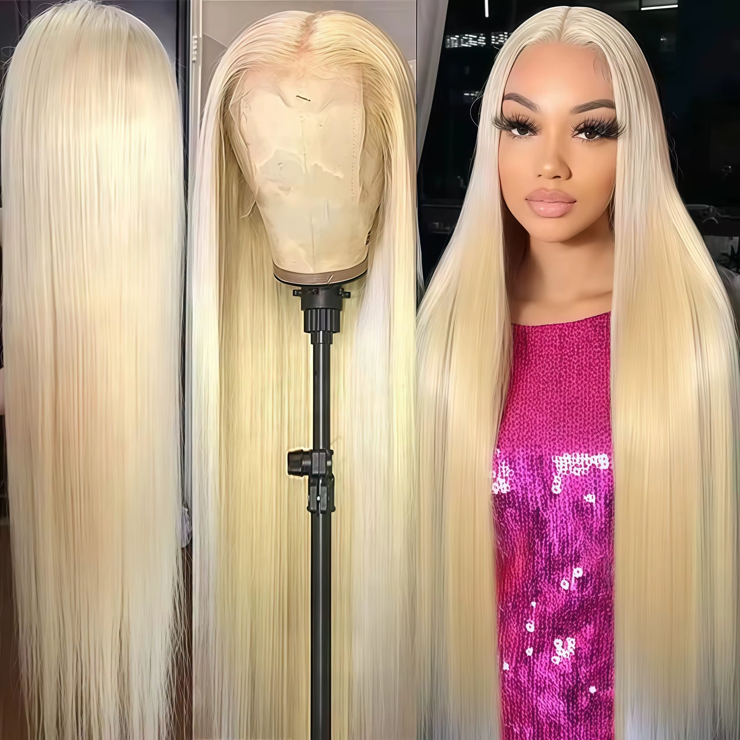 Lace Front Wig - 38 inch 613 Blonde 200% Density