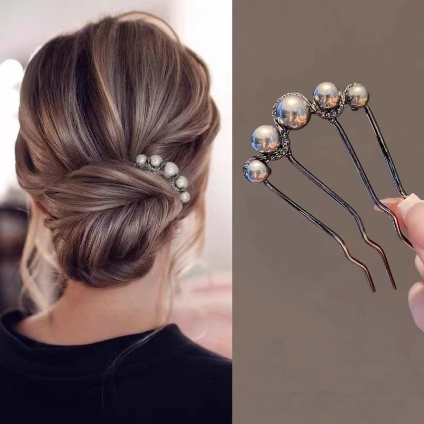 Hair Care Japanese - Black U-shaped Hair Fork Clip for