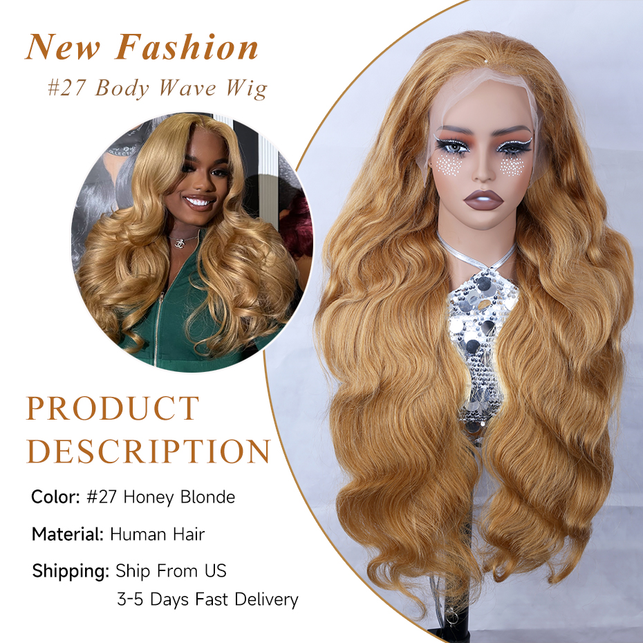 38 40 inch #27 Honey Blonde Co - Lace Front Wig reseña y precio