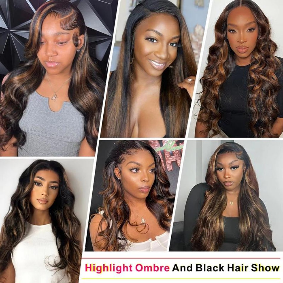 P1B30 Highlight Ombre Body Wav - Lace Front Wig reseña y precio