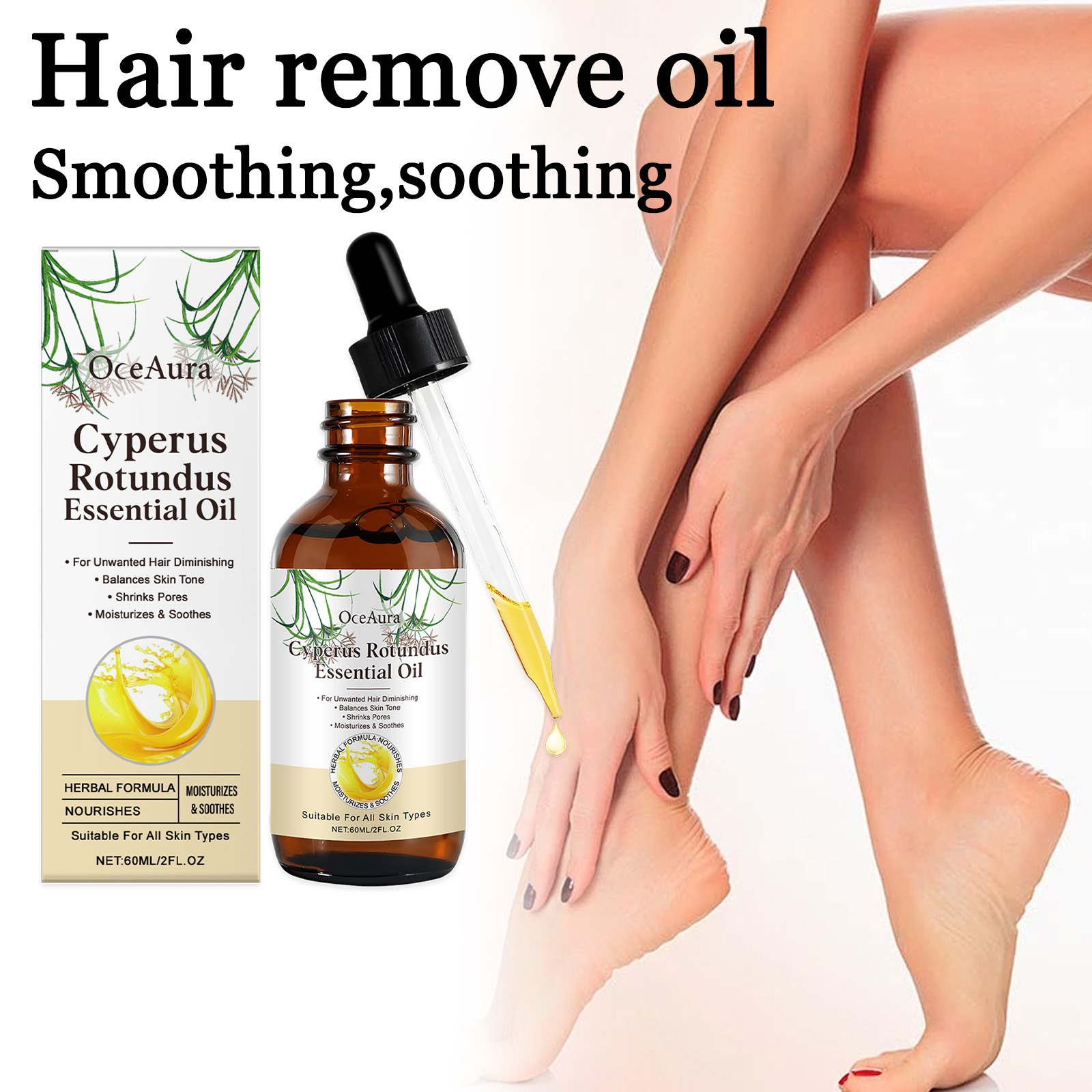 60ML Cyperus Rotundus Body Oil - Hair Care With Aloe Vera reseña y precio