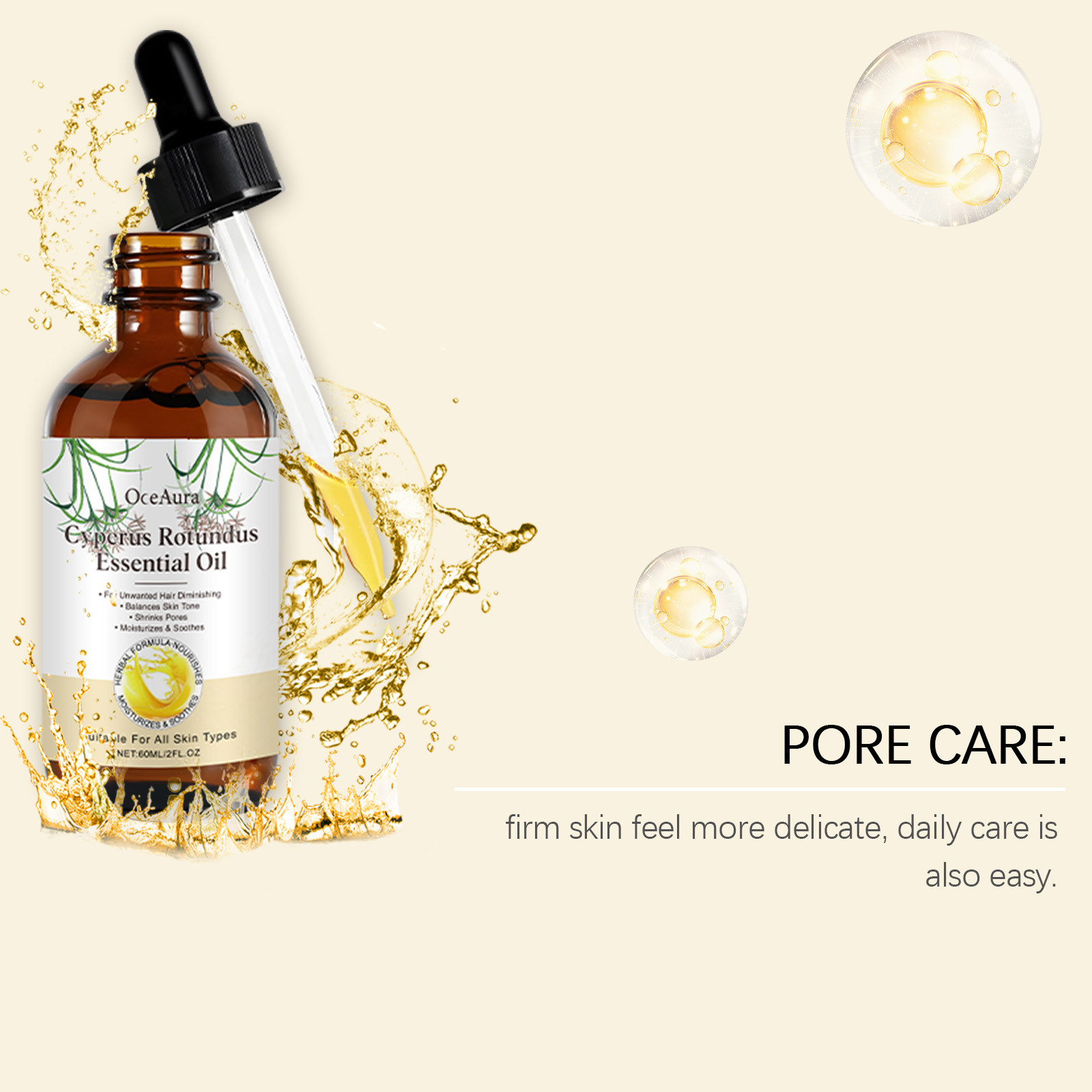 60ML Cyperus Rotundus Body Oil - Hair Care With Aloe Vera reseña y precio