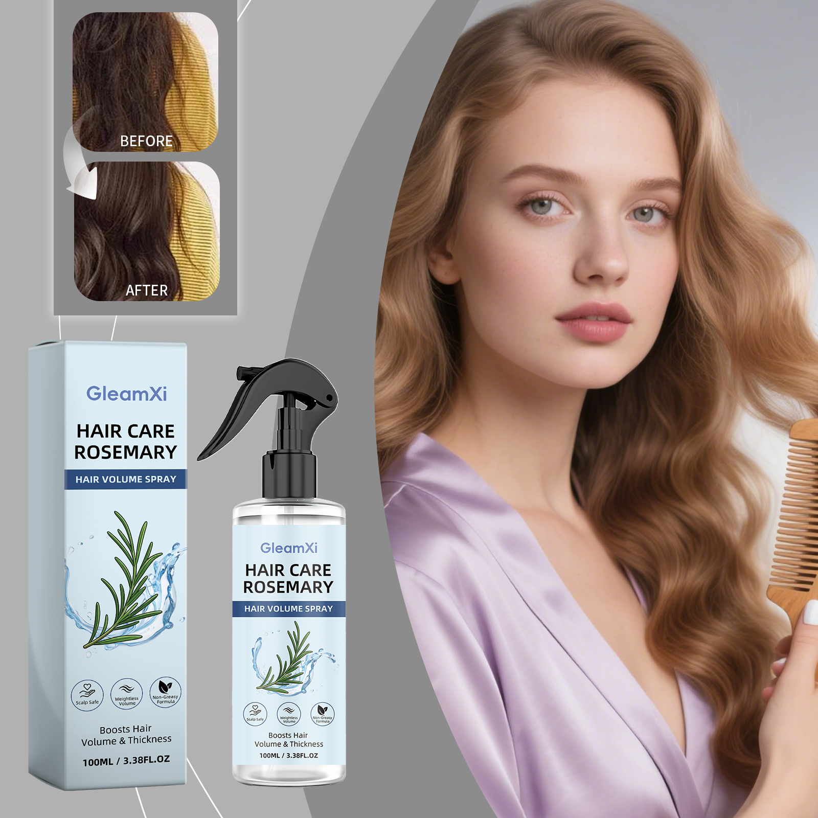 Rosemary Fluffy Hair Spray: Co - Hair Care Essence Oil Spray reseña y precio