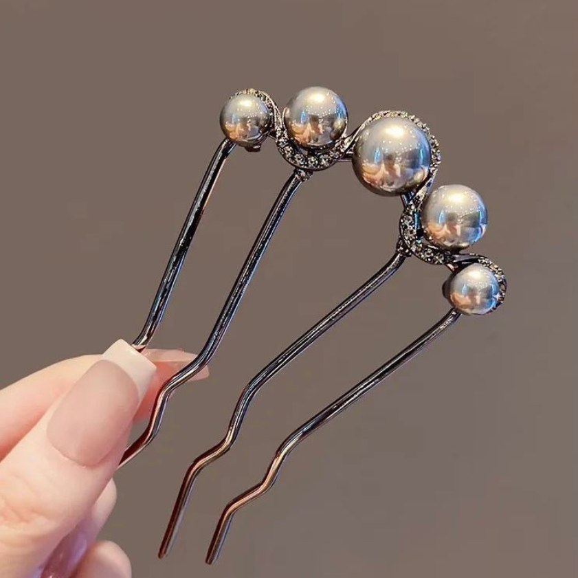 Black U-shaped Hair Fork Clip  - Hair Care Japanese reseña y precio
