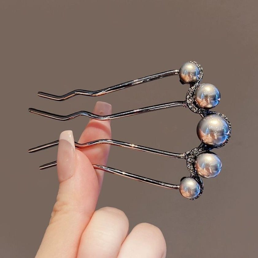 Black U-shaped Hair Fork Clip  - Hair Care Japanese reseña y precio