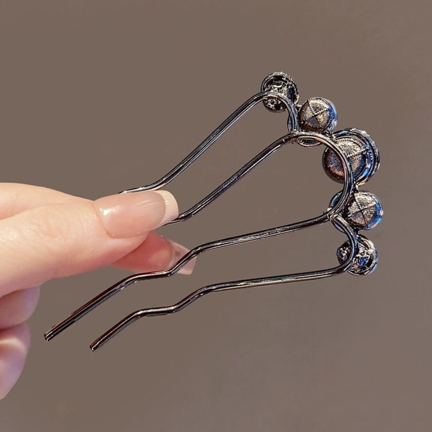 Black U-shaped Hair Fork Clip  - Hair Care Japanese reseña y precio
