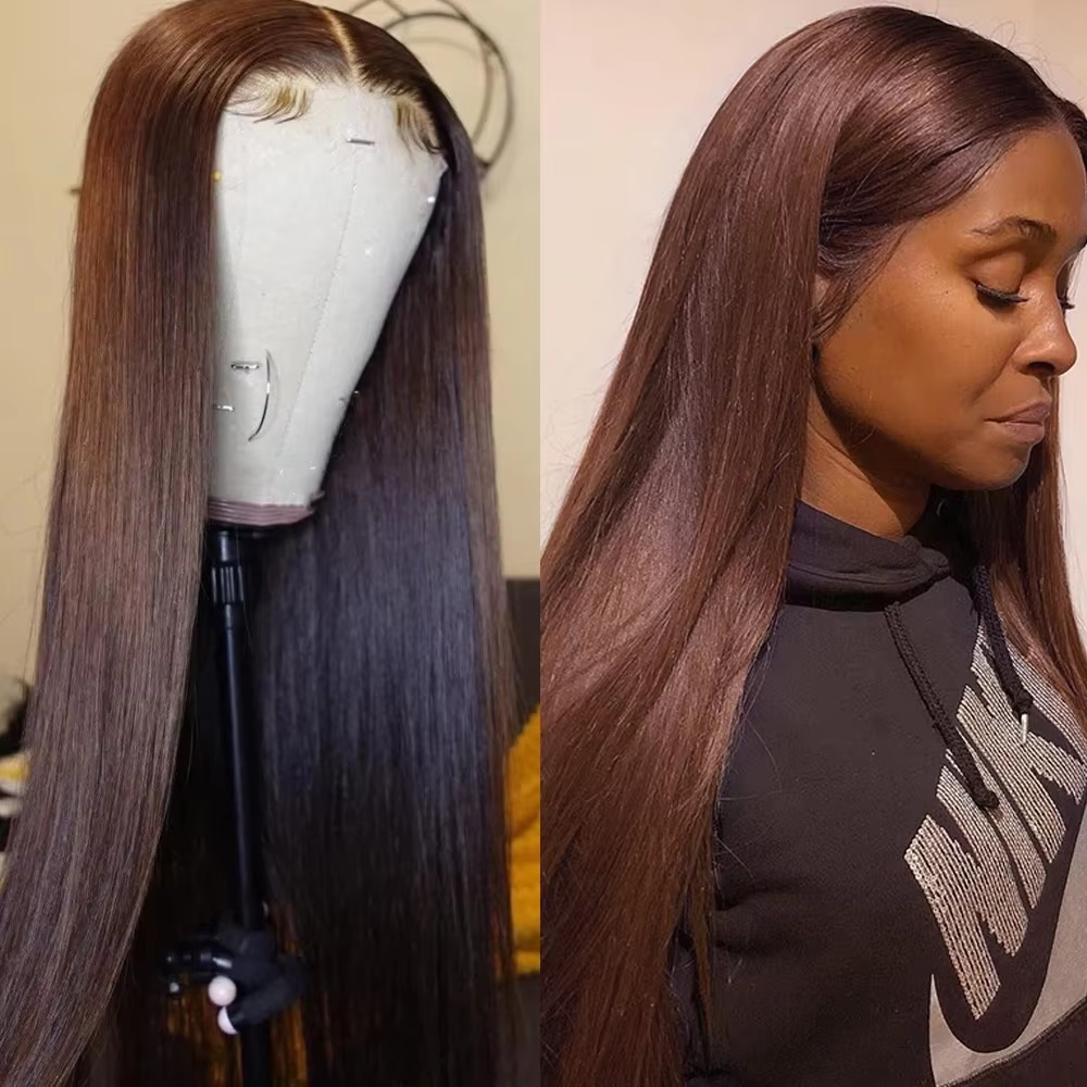 Chocolate Brown 13X6 Straight  - Lace Front Wig reseña y precio