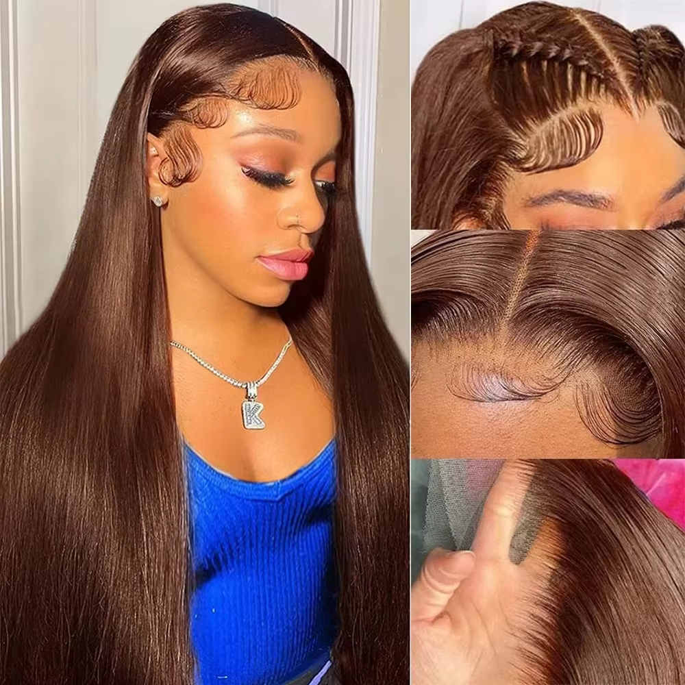 Chocolate Brown 13X6 Straight  - Lace Front Wig reseña y precio