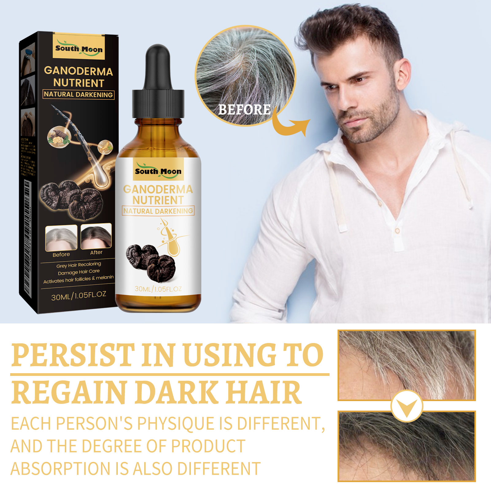 1/2/4pcs Black Ganoderma Lucid - Hair Care Tonic reseña y precio