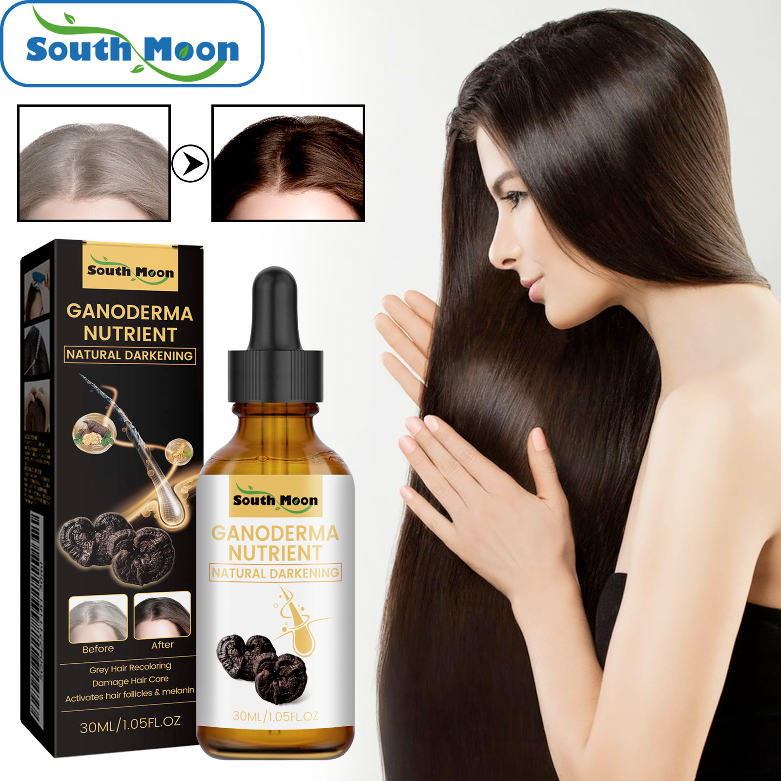 1/2/4pcs Black Ganoderma Lucid - Hair Care Tonic reseña y precio