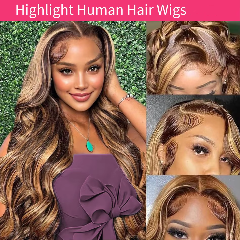 250 Density Highlight Wigs Hum - Lace Front Wig reseña y precio