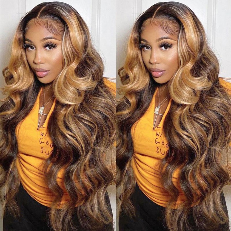250 Density Highlight Wigs Hum - Lace Front Wig reseña y precio