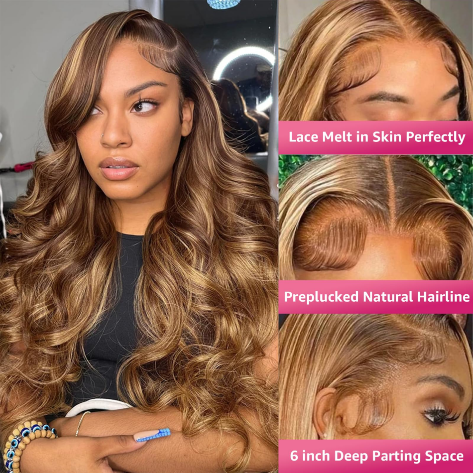 250 Density Highlight Wigs Hum - Lace Front Wig reseña y precio