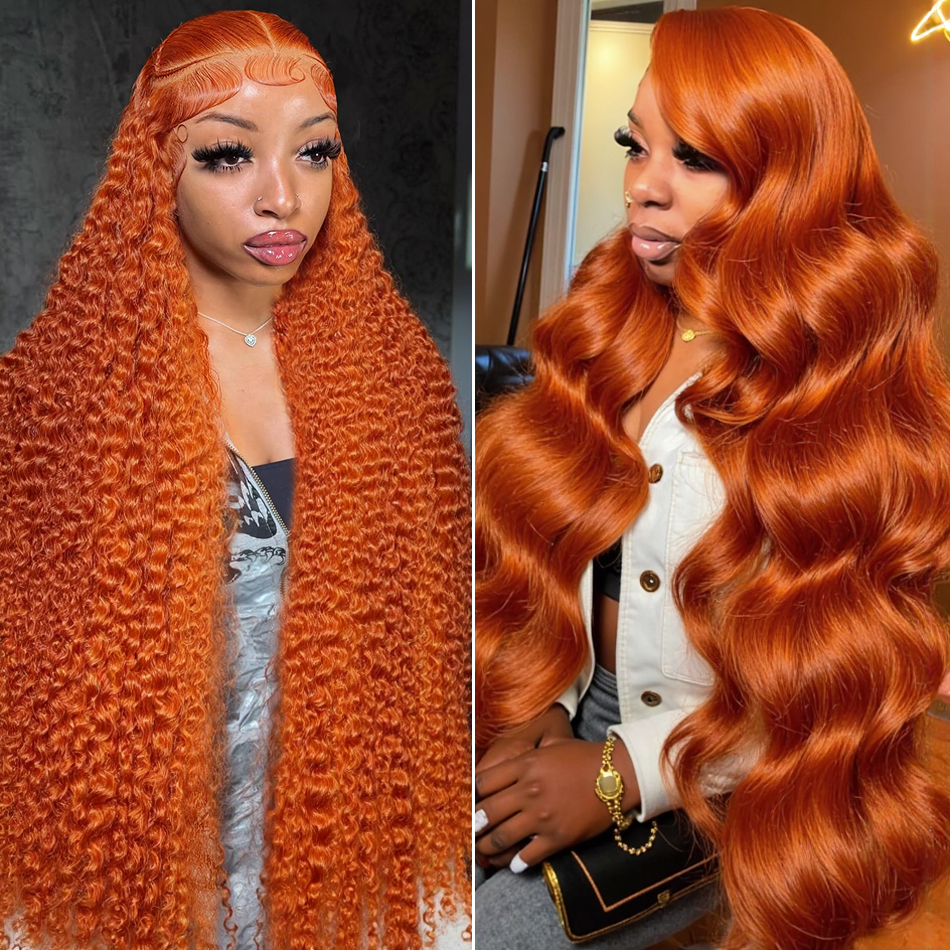 13x6 Ginger Orange Deep Wave L - Lace Front Wig reseña y precio