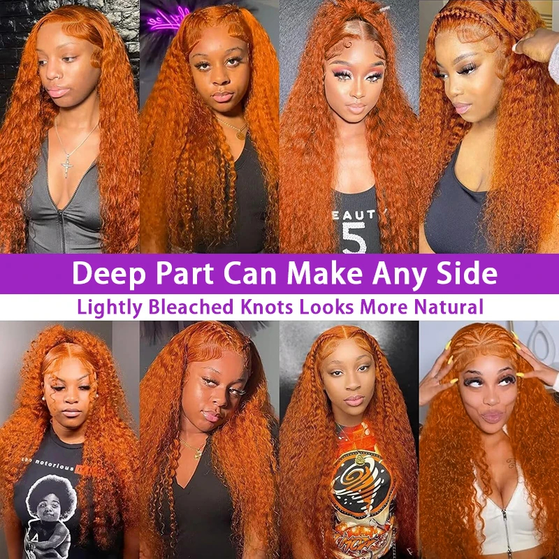 13x6 Ginger Orange Deep Wave L - Lace Front Wig reseña y precio