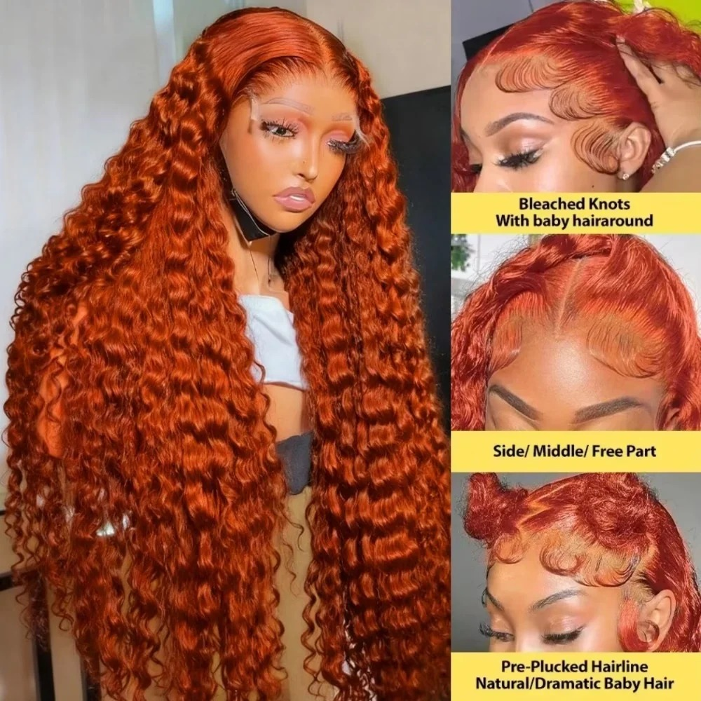 200% Density Ginger Orange Dee - Lace Front Wig reseña y precio