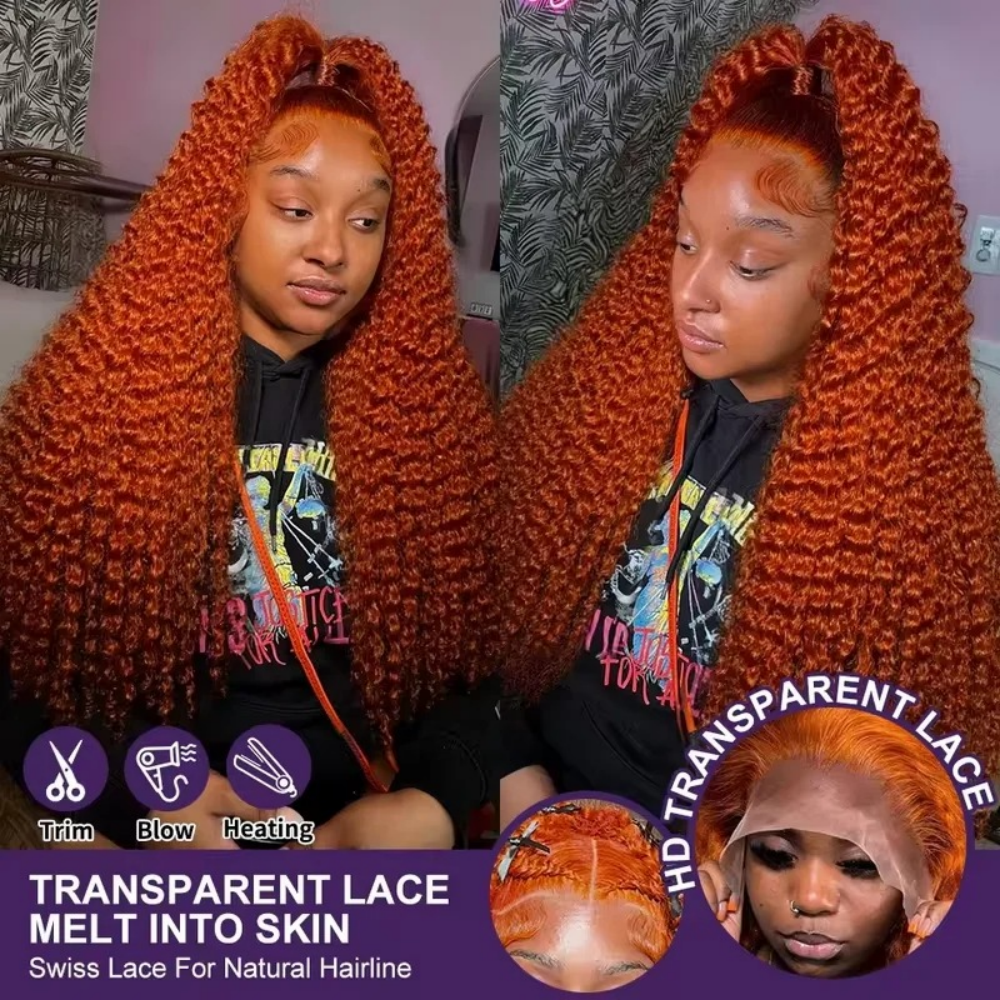200% Density Ginger Orange Dee - Lace Front Wig reseña y precio