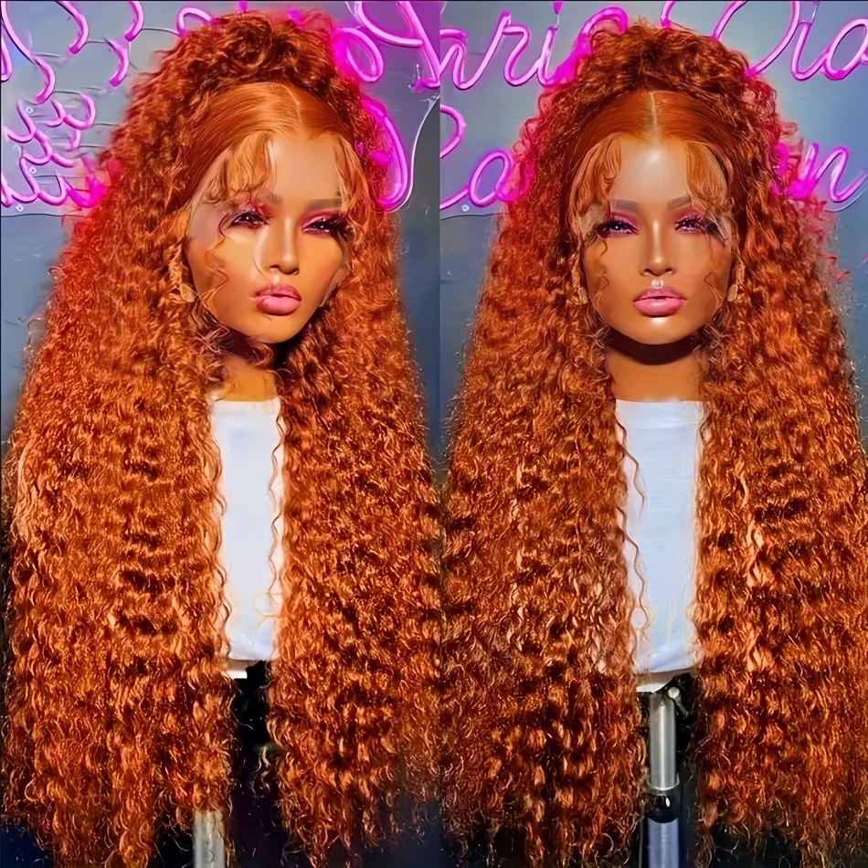 30Inch Orange Ginger Water Wav - Lace Front Wig reseña y precio