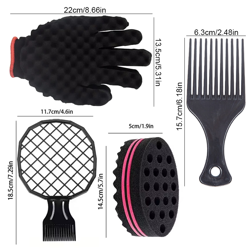 4pcs Hair Styling Set Curl Spo - Twist Sponge Coil reseña y precio